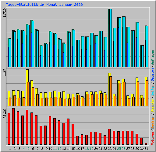 Tages-Statistik im Monat Januar 2020