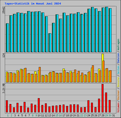 Tages-Statistik im Monat Juni 2024