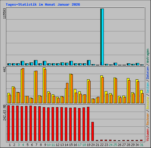 Tages-Statistik im Monat Januar 2026