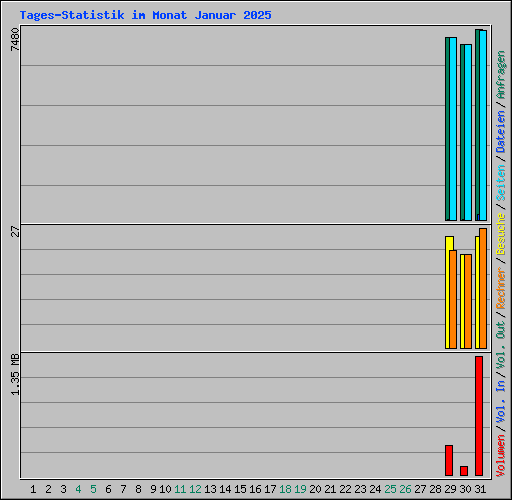 Tages-Statistik im Monat Januar 2025