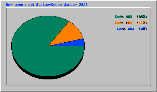 Anfragen nach Status-Codes Januar 2023